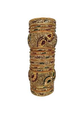Prosper Hyderabadi Bridal Joda, Golden Party Wear Bangle Set For Women And Girls 14 Pieces 1
