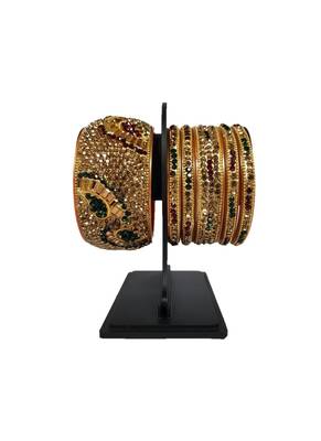 Prosper Hyderabadi Bridal Joda, Golden Party Wear Bangle Set For Women And Girls 14 Pieces 2
