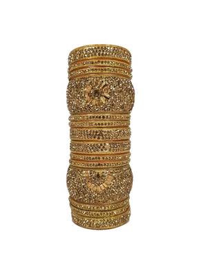 Prosper Hyderabadi Bridal Joda, Golden Party Wear Bangle Set For Women And Girls 14 Pieces 1