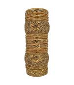 Prosper Hyderabadi Bridal Joda, Golden Party Wear Bangle Set For Women And Girls 14 Pieces