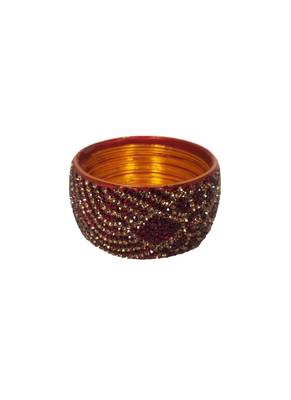 Prosper Hyderabadi Bridal Joda, Maroon Bangle Set For Women And Girls 14 Pieces 3