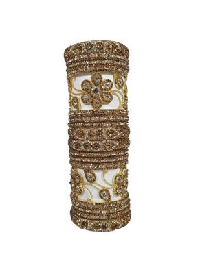 Prosper Beautiful And Glamorous Golden Silver Color Flower Shape Bangle Set Party Wear For Women And Girls 14 Pieces 1