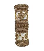 Prosper Beautiful And Glamorous Golden Silver Color Flower Shape Bangle Set Party Wear For Women And Girls 14 Pieces