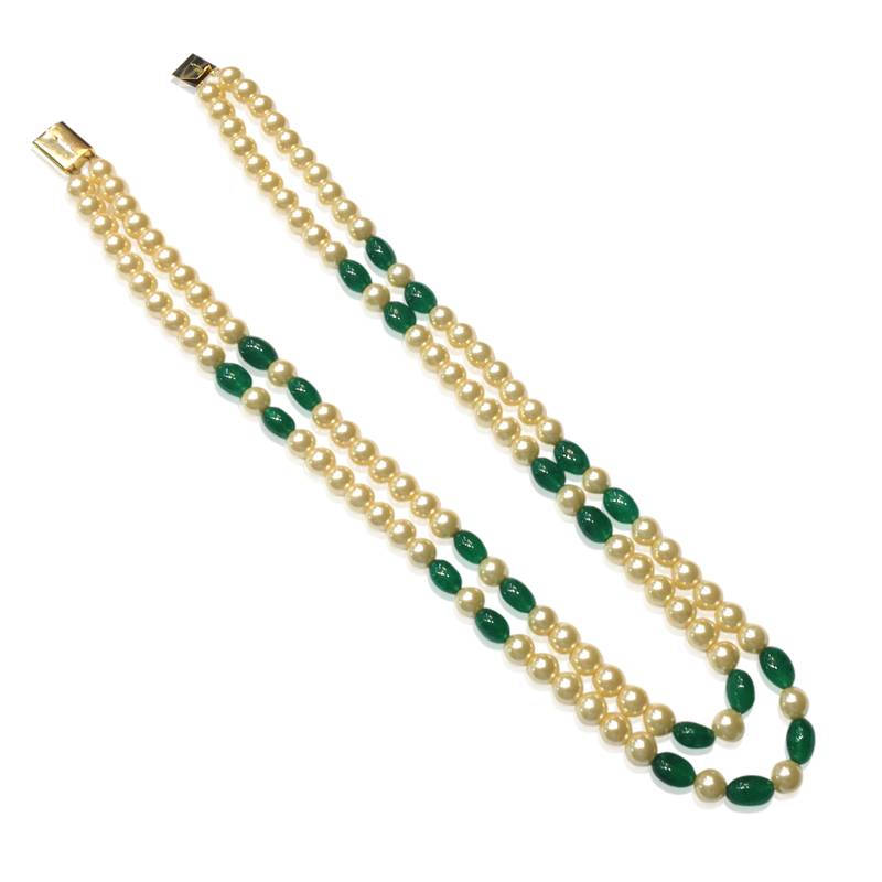 pearl emerald line string necklace SRI FINE JEWELLERY 385516