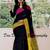 Black Handloom Linen Ball Butta Linen Saree With Blouse