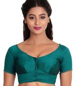 Platinum Bead work Turquoise Blue Ready to wear Saree Blouse