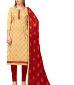Beige Banarasi Silk Zari Woven Work cotton-silk-suits