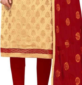 Beige Banarasi Silk Zari Woven Work cotton-silk-suits 3