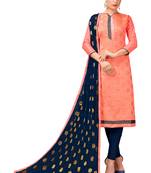 Peach Banarasi Silk Woven Work Un-stitched festive-salwar-suits 