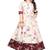 Cream printed satin long kurti