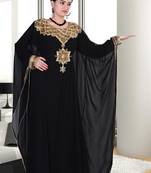 Black embroidered georgette islamic kaftan
