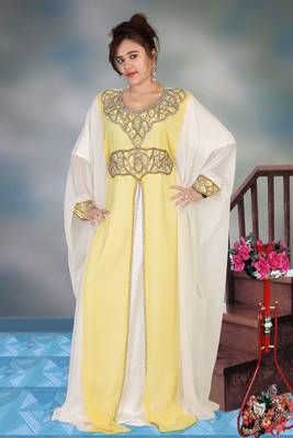 Multicolor embroidered georgette islamic kaftan 1