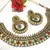 Maroon Green Pearl Polki Kundan Necklace Set