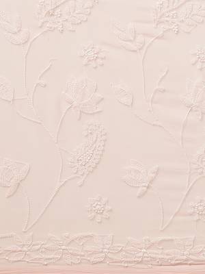 Ada Women Hand Embroidered Peach Faux Georgette Lucknowi Chikankari Saree With Blouse -  Peach 4