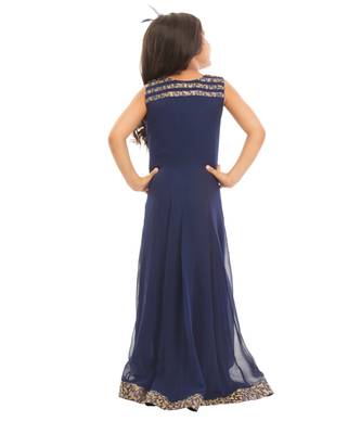 Soft Georgette Blue Gown With Hand Embroidery 3