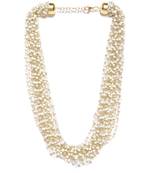 Infuzze Gold-Toned & White Layered Necklace