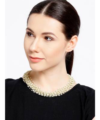 Infuzze Gold-Toned & White Layered Necklace 3