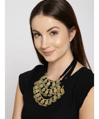 Infuzze Antique Gold-Toned Layered Necklace 3