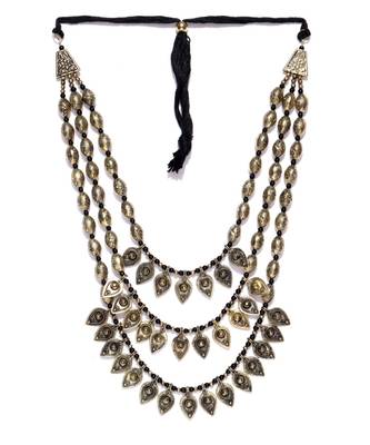 Infuzze Antique Gold-Toned & Black Layered Necklace 1