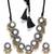 Infuzze Oxidised Silver-Toned & Antique Gold-Toned Mirror-Work Jewellery Set