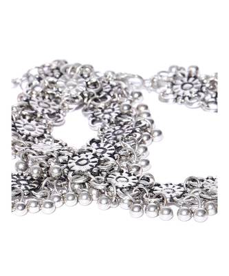 Infuzze Set of 2 Oxidised Silver-Toned Textured Anklets 3