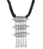 Infuzze Oxidised Silver-Toned & Black Textured Tribal Necklace