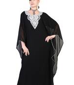 Black embroidered georgette islamic kaftan