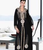 Black embroidered georgette islamic kaftan