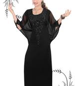 Black embroidered georgette islamic kaftan