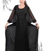 Black embroidered georgette islamic kaftan