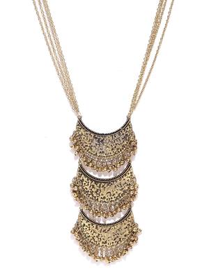Infuzze Oxidised  Toned Alloy Necklace 2