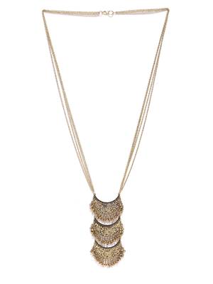 Infuzze Oxidised  Toned Alloy Necklace 3