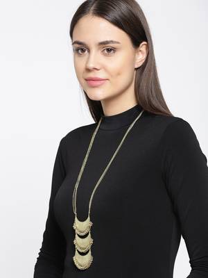 Infuzze Oxidised  Toned Alloy Necklace 1