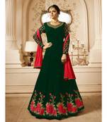 green embroidered georgette semi stitched salwar with dupatta