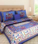 Dreamy Zone Red Cotton Double Bedsheet with Pillow Cover