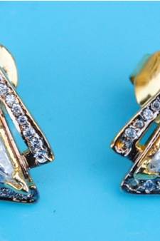 Layered Triangular Diamond Earrings