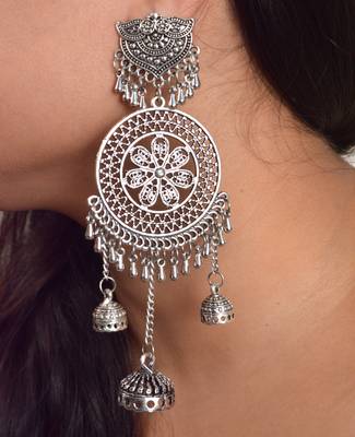 Latest Design Fashion Silver Oxidized Earrings 1