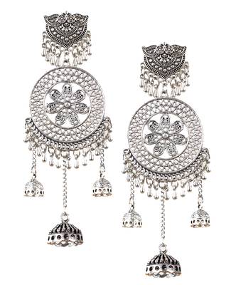 Latest Design Fashion Silver Oxidized Earrings 2