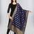 Navy Blue Banarasi Silk Zari Woven Dupatta With Tussels