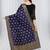 Navy Blue Banarasi Silk Zari Woven Dupatta With Tussels