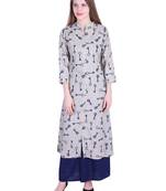 Maroon printed cotton kurti