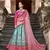 Delightful Sky Blue resham and zari Embroidered with stone and pearl work  Satin Semi Stitched Lehenga