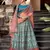 Sky Blue resham and zari Embroidered with stone work Satin Bridal ghagra choli