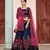 Tempting Navy Blue Thread Embroidered Satin wedding Lehenga choli