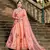 Spectacular Peach Resham Embroidered Satin Semi Stitched Bridal Lehenga