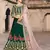 Seductive Green Thread and Dori Embroidered Silk Semi Stitched Bridal Lehenga choli