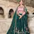 Delightful Green Resham Embroidered Satin Bridal Lehenga choli