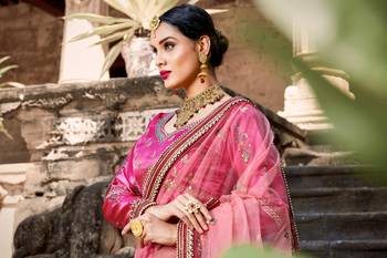  Sky Blue Resham And Zari Embroidered With Stone And Pearl Work Satin Semi Stitched Lehenga 3