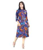 Purple printed rayon kurti