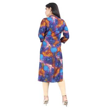 Purple printed rayon kurti 2